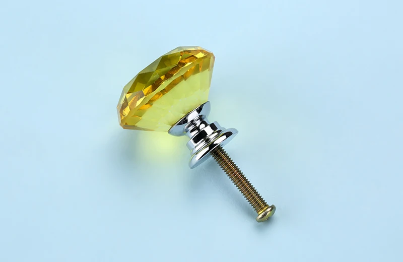 Diamond Shape Crystal Glass Cabinet Knobs and Handles  (6)