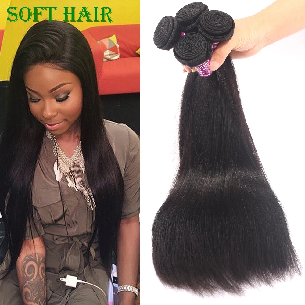

Rosa Hair Products 4 Bundles Brazilian Virgin Hair Straight 8a Grade Virgin Unprocessed Human Hair Weave Qingdao Soft Hair