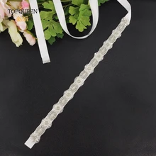 TOPQUEEN S230-a аксессуары для невесты повязка и пояс с цветочками лента для девушки для платья пояс с камнями жемчужный свадебный пояс Серебряное платье пояс