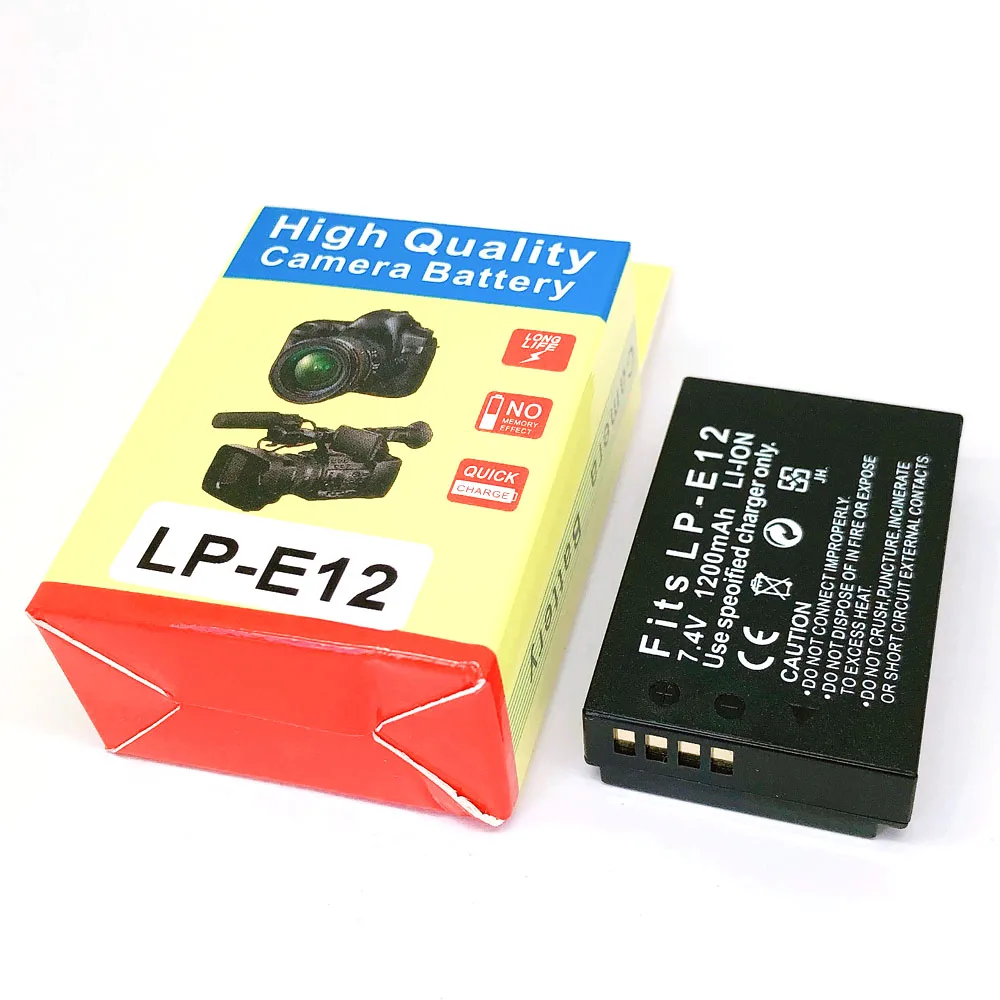 

LP-E12 LPE12 LP E12 Camera Battery for Canon EOS M M10 M50 M100 100D Kiss X7 Rebel SL1 DSLR Battery LC-E12E