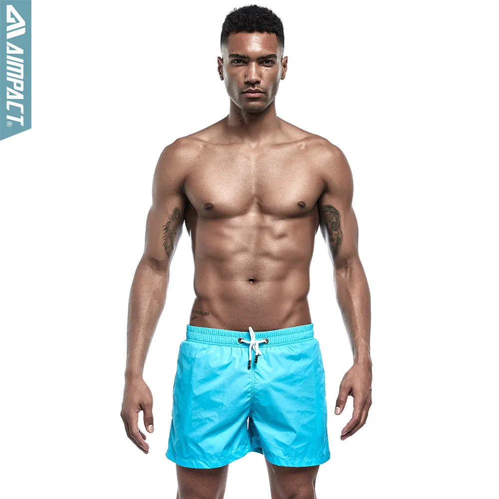 AIMPACT Брендовые мужские Fast Dry шорты модные однотонные пляжные шорты в повседневном стиле Active Плавание Мужские Шорты для купания мужские