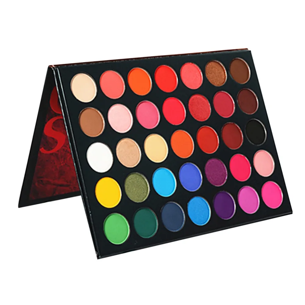 

beauty glazed 35 Color Eyeshadow Salon Shimmer Glitter Eye Shadow Powder Palette Matte Eyeshadow Cosmetic Makeup Tool M18 #F