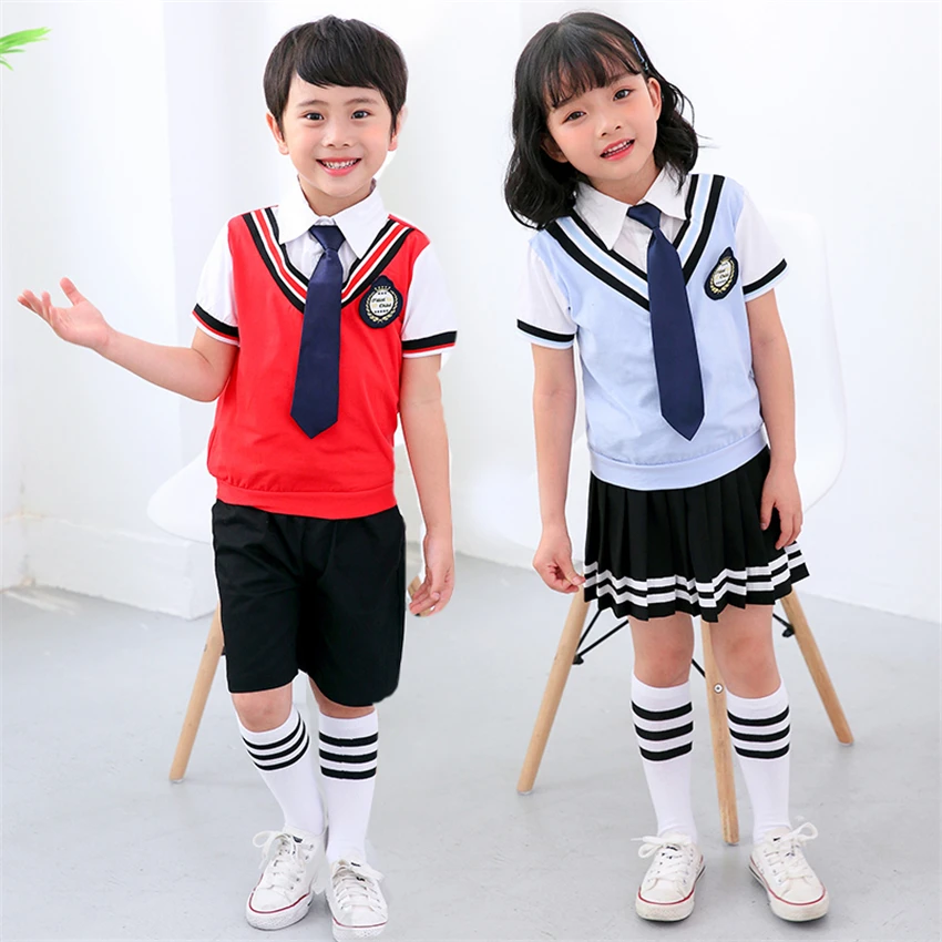 Детская школьная форма в японском стиле; юбка для школьниц; детский комплект одежды с короткими рукавами для выступлений на сцене