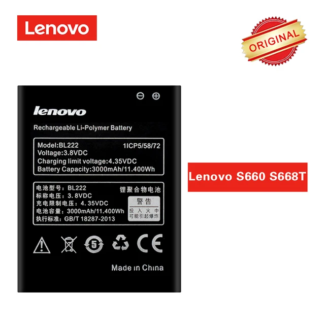 BL222 Оригинальный аккумулятор для LENOVO S660 S668T литий-полимерный Акку Аккумулятор 3000 мАч реальная емкость
