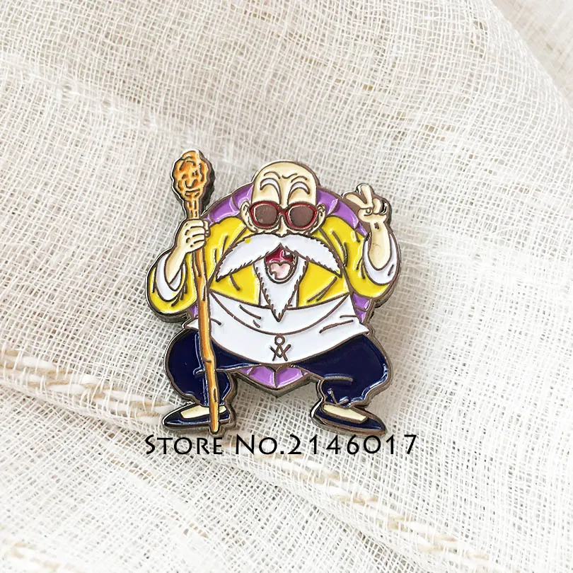 

New Arrival Japanese Anime Backpack Pins Masonic Freemasons Apron Badge Dragon Ball Lapel Pin Son Goku Master Roshi Tie Brooch