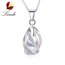 Pearl Jewelry,100% natural Pearl Pendant Necklace,fashion style Natural Freshwater Pearl Silver Necklace Pendant,gift box