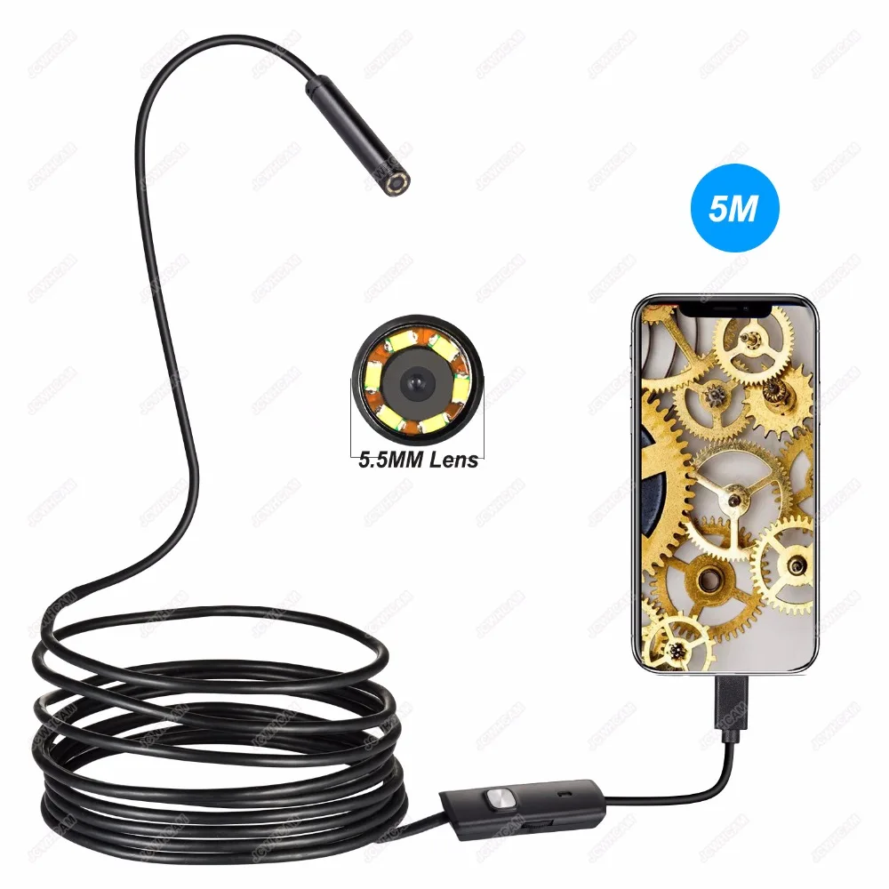 

2m 5m 10m 5.5mm 2IN1 Car Endoscope Camera IP67 Waterproof 6 LED OTG Android Inspection Video Photo Capture Camera Endoscope Usb