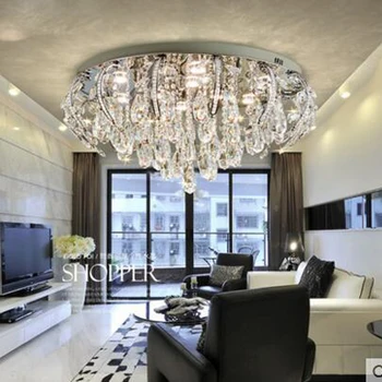 

Crystal ceiling lamp simple modern living room bedroom lamp luxury atmosphere round led home crystal lamps led lighting fixture