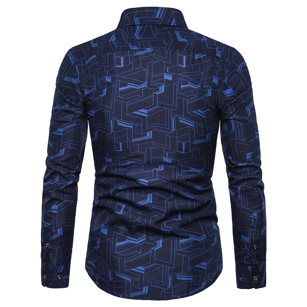 JAYCOSIN рубашка мужская camisa masculina с длинным рукавом Повседневные рубашки с принтом тонкий дизайн формальная повседневная мужская одежда Топы рубашка