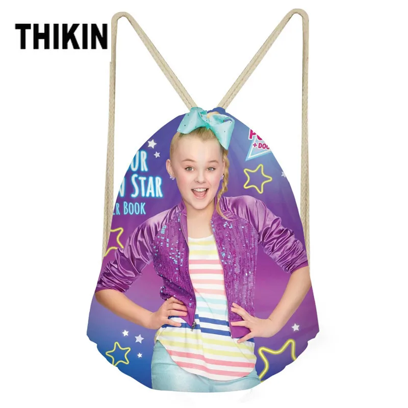 THIKIN Superstar JOJO Siwa 3D принт Студенческая Повседневная сумка для книг школьные сумки для девочек-подростков сумка на шнурке дорожные пляжные сумки Bolsa