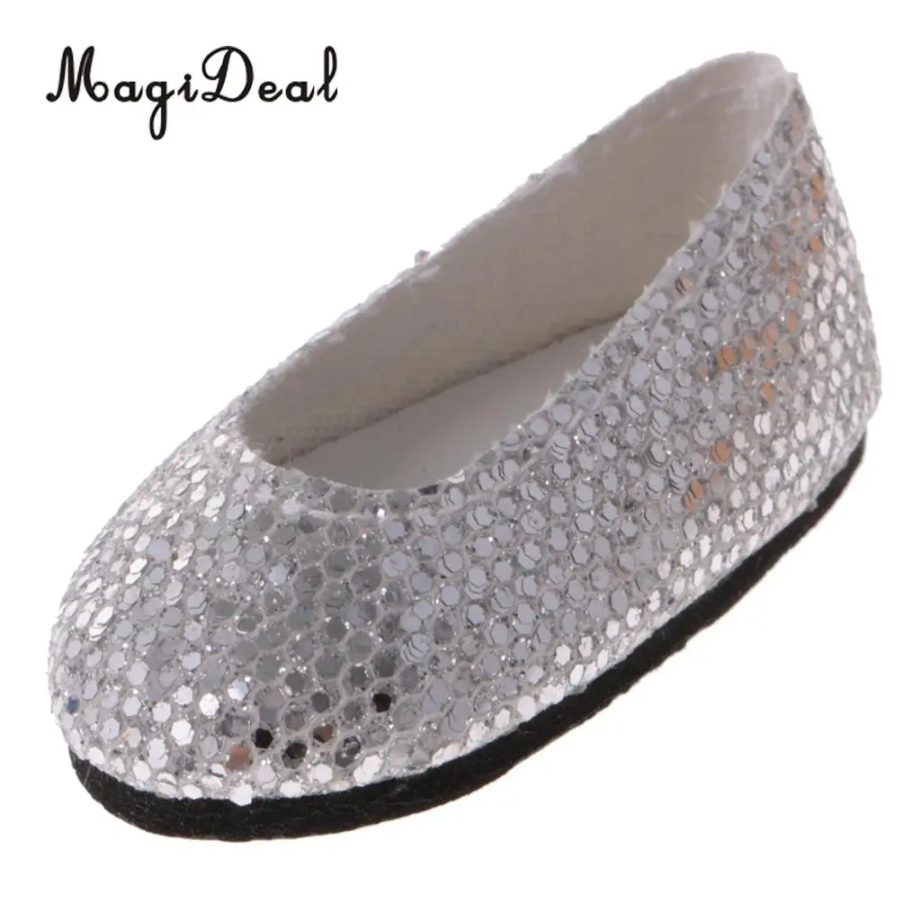 MagiDeal Bling Bling 4 Pairs Plastic Sequins Shoes for 14 Inch   Wellie Wisher Dolls Accessories