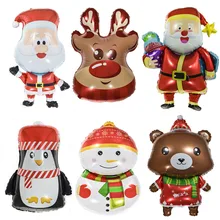 Feliz natal decoração de natal elk papai noel boneco de neve balões de folha de natal para decoração de festa em casa feliz ano novo