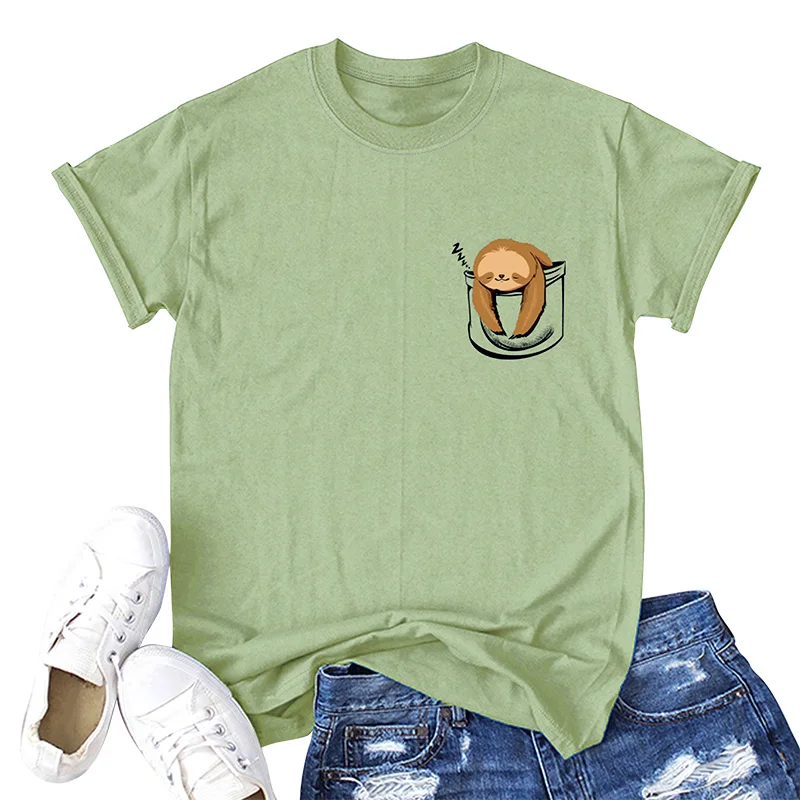 Летняя женская футболка хлопок туникаВеселая с буквенным принтом короткий рукав милые футболки 5XL Плюс Размер Топы - Цвет: Army Green4