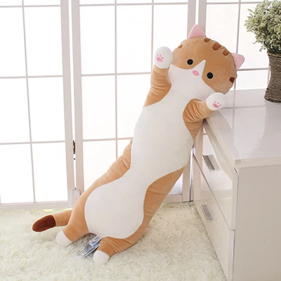 Candice guo, плюшевая игрушка, плюшевая кукла, мультяшное животное, длинное тело, кошка, свинья, диван, Подушка для сна, детский подарок на день рождения, 1 шт - Цвет: brown cat