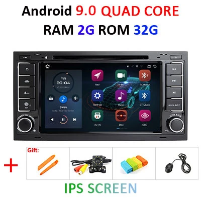 Ips экран DSP 4G 64G 2 din Android 9,0 автомобильный dvd-плеер для VW Touareg T5 Transporter Multivan gps радио мультимедиа навигация ПК - Цвет: 9.0 2G 32G IPS