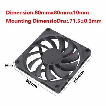 

Gdstime 5 Pieces 8cm 80x80x10mm DC 5V USB Power Brushless Computer Case PC Cooling Fan 80mm x 10mm 8010