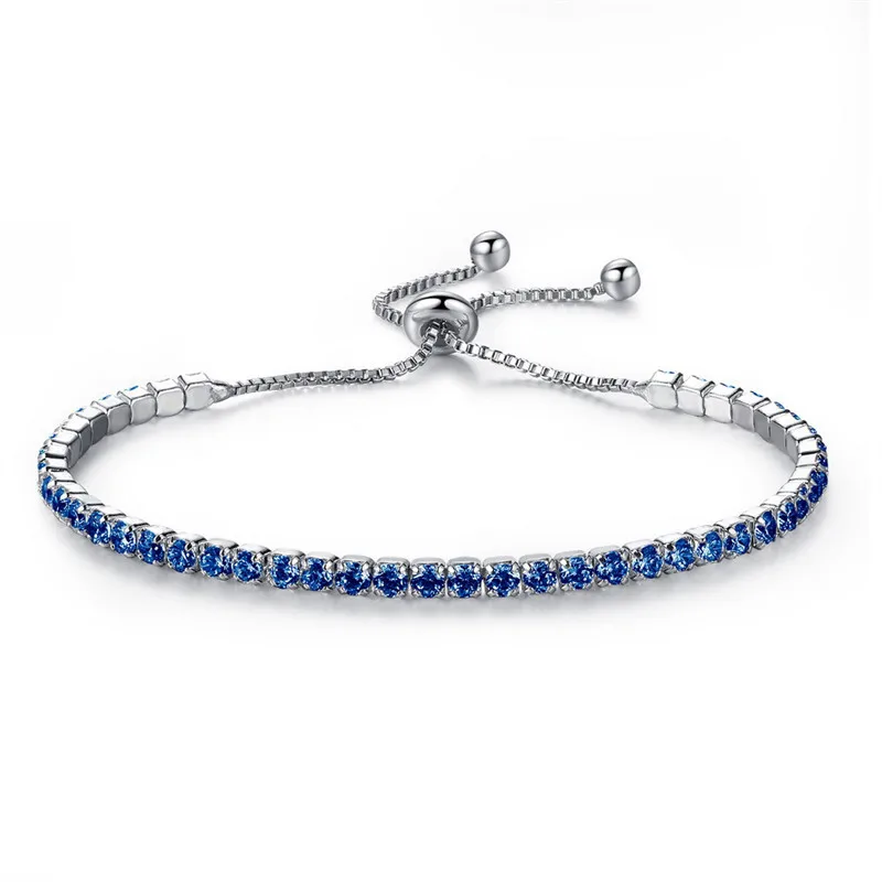 Регулируемый Crazy Feng модный Теннисный браслет для женщин Блестящий Кристалл Серебряный цвет цепь браслет& amp браслет ювелирные изделия подарок