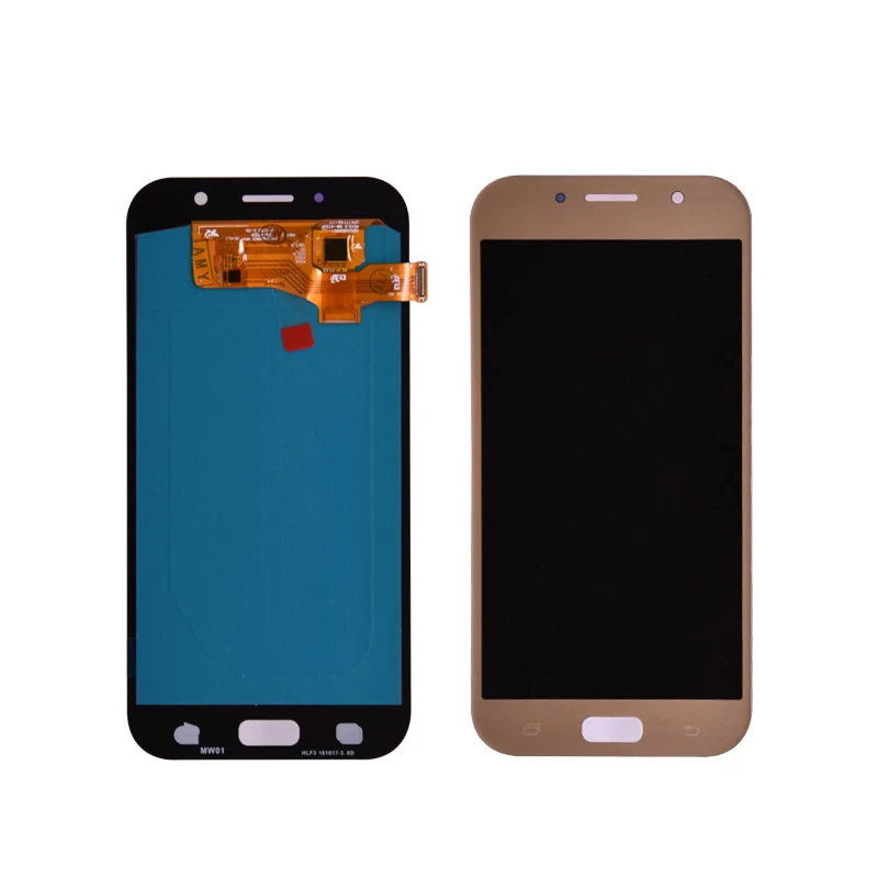 Cena 100% super amoled LCD do samsunga Galaxy A7 2017 A720 A720F SM A720F wyświetlacz LCD + montaż digitizera ekranu dotykowego uwalnia statek