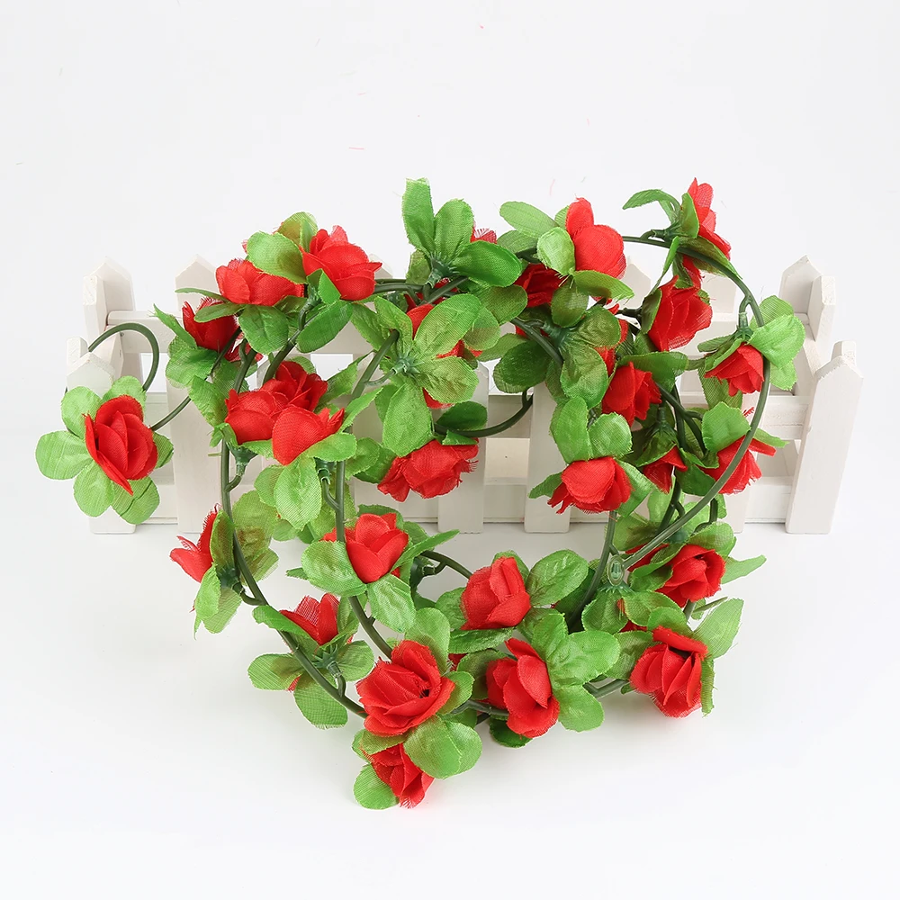 Хит 230 см искусственные розы из шелка искусственные цветы Домашнее Свадебное Украшение подвесное гирлянда сушеные цветы поддельные листья вечерние принадлежности - Цвет: 03