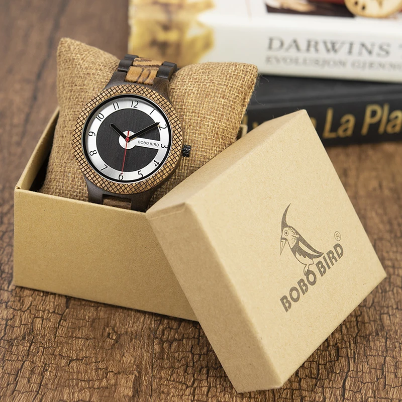 BOBO BIRD Men Wooden Watches Luxury Retro Design Quartz Wristwatch relogio masculino C-R07