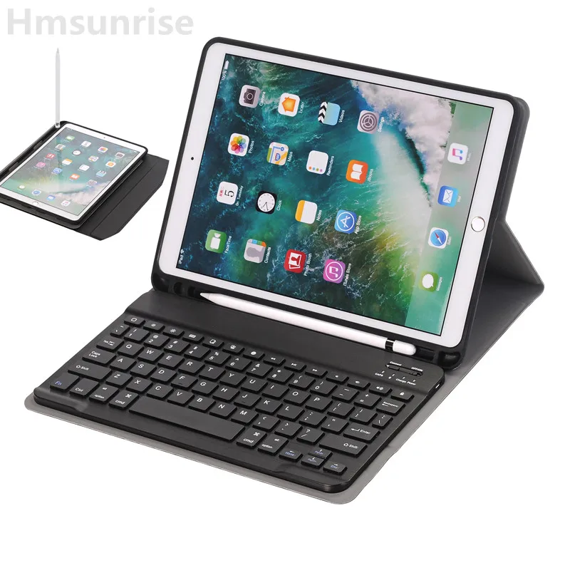 Hmsunrise съемный Беспроводной Bluetooth клавиатура чехол для apple ipad pro 10,5 Tablet A1701 A1709 карандашница стилус для хранения