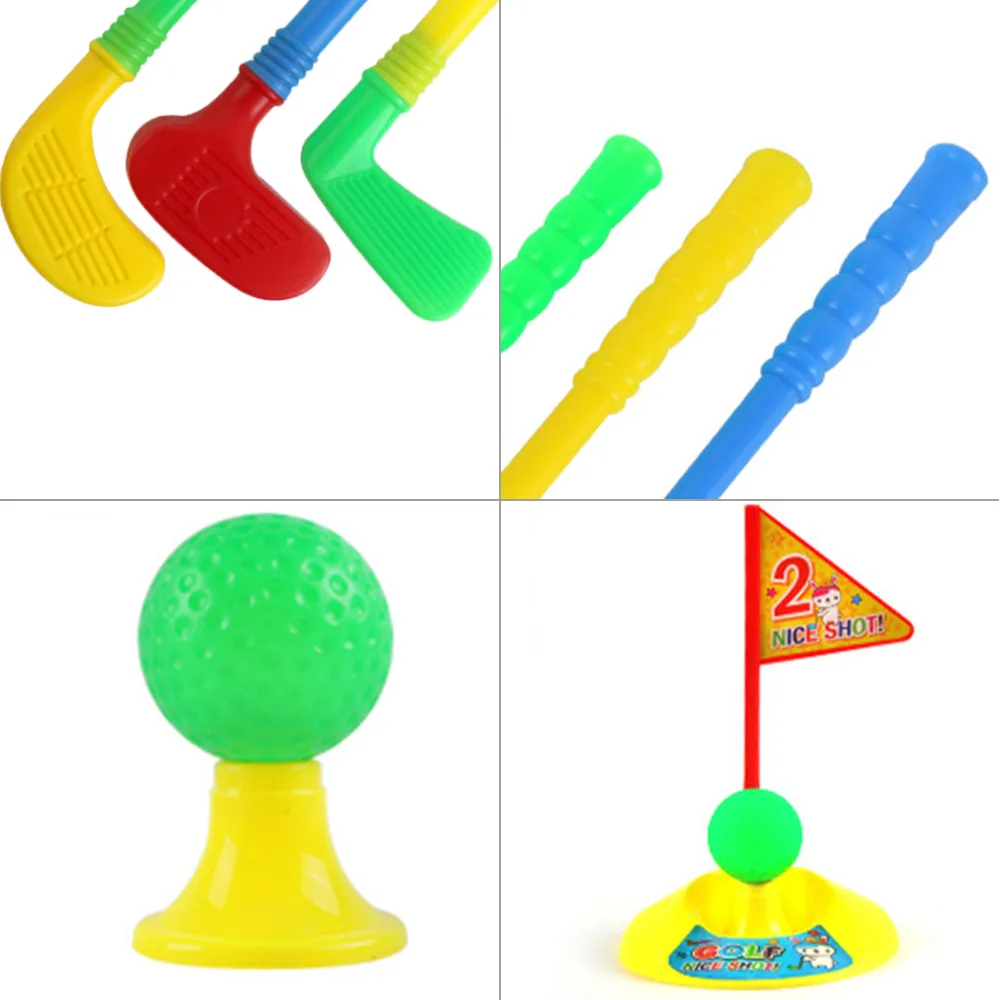 Hot Selling 1 Set Multicolor Plastic Golf Toys for Children Outdoor Backyard Sport Game
