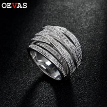 OEVAS, многослойное намоточное кольцо для женщин, высокое качество, AAA CZ, ювелирное изделие, серебряный цвет, обручальное кольцо, кольца для женщин, bague