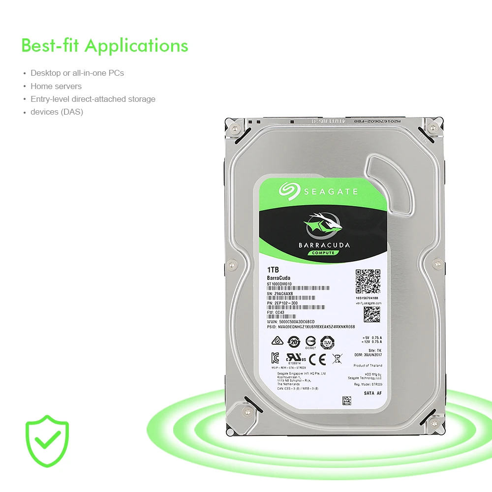 

Seagate ST1000DM010 Desktop HDD Internal Hard Disk Drive 7200 RPM SATA 6Gb/s 64MB Cache 3.5 inch 1TB HDD Drive Disk For Computer