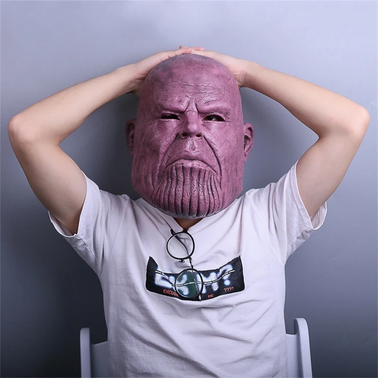

Avengers Thanos Mask Cosplay Props Halloween Party Horror Latex Mask Headwear
