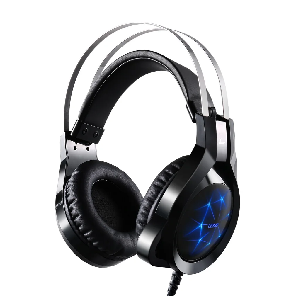 

Wired Headphones With Microphone Unique Cool Crack Pattern Audio Interface 3.5mm Double Plug Over Ear Headsets Bass Game Headset