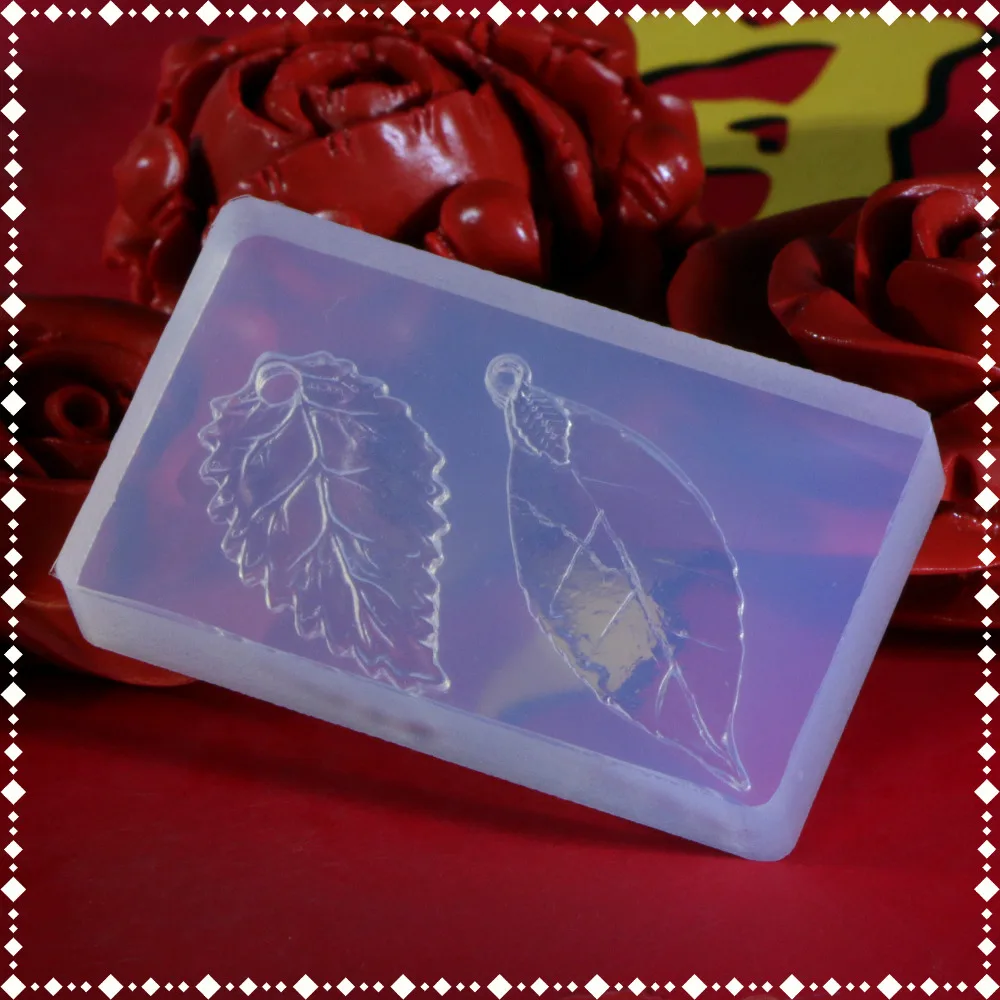 

GLADZGT leaf Liquid silicone mold DIY resin jewelry pendant necklace pendant lanugo mold resin molds for jewelry