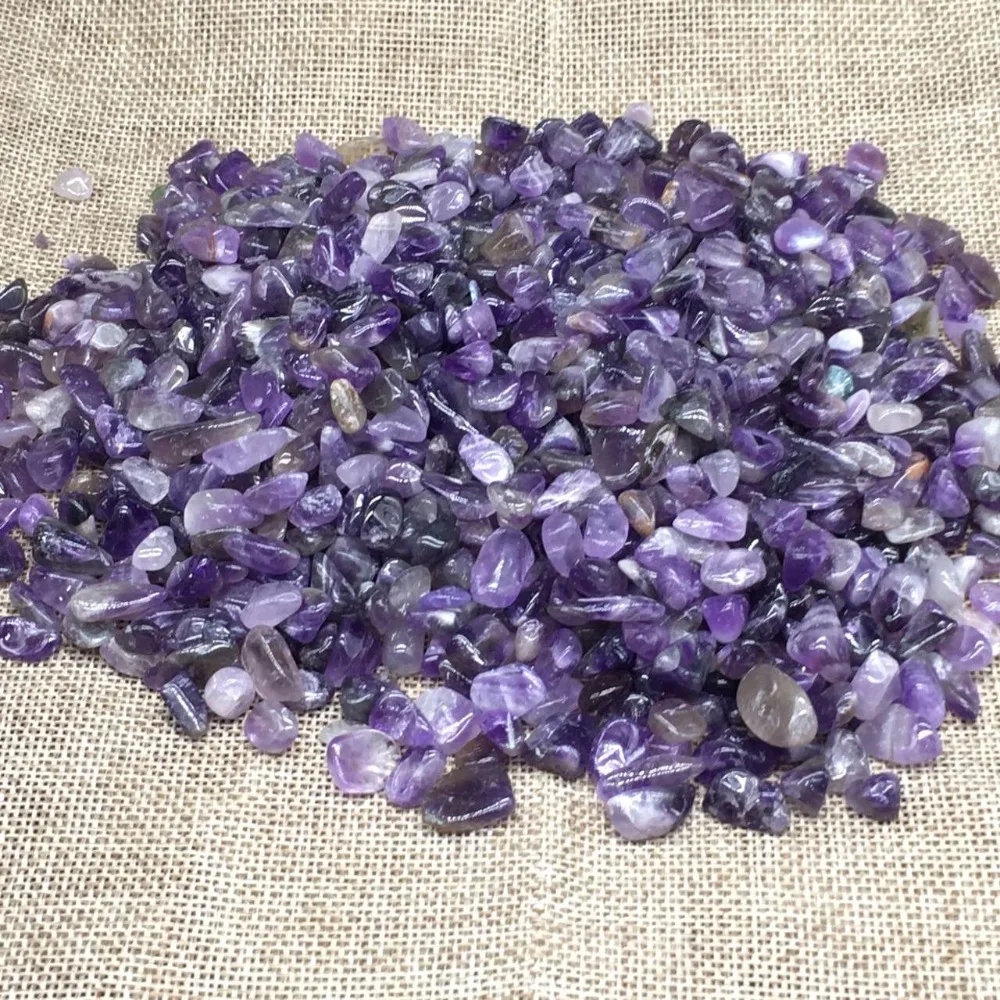Assorted Natural Amethyst Tumbled Stone Gravel Beads Chakra