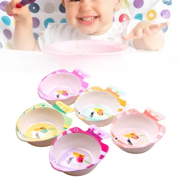 

Baby Bowl Cartoon Fish Shape Cute Newborn Feeding Bowls Dishes Food Grade Tableware Children Kids Food Soap Cutlery Supplies