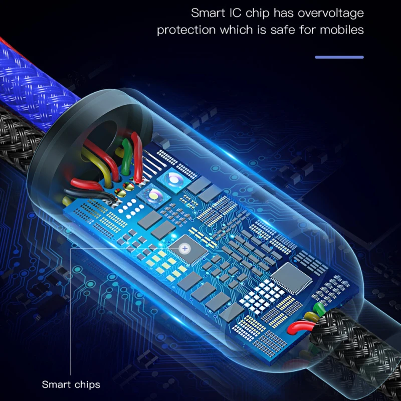 Baseus 3 في 1 كابل يو اس بي للهاتف المحمول المصغّر usb نوع C كابل الشاحن ل فون كابل شحن مايكرو شاحن يو اس بي الحبل