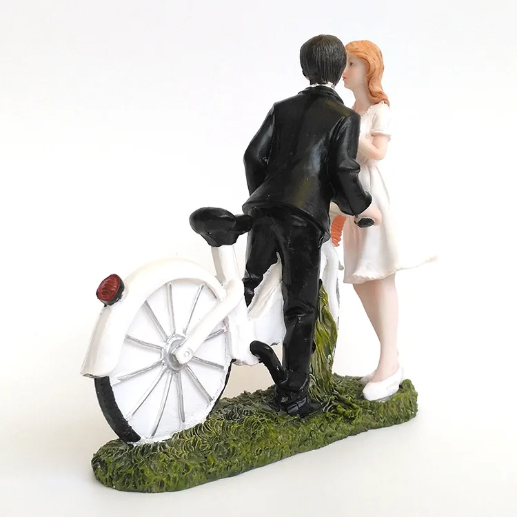Велосипед поцелуй-на заказ пара торт Топпер торт украшения инструменты Жених и невеста свадебный торт Топпер