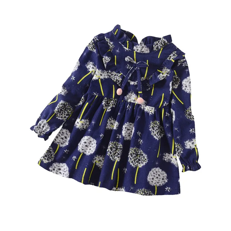 

2018 New Fashion Baby Kids Clothing Toddler Baby Girls Long Sleeve Floral Flower Print Dress Outfits Clothes #30O30 #F