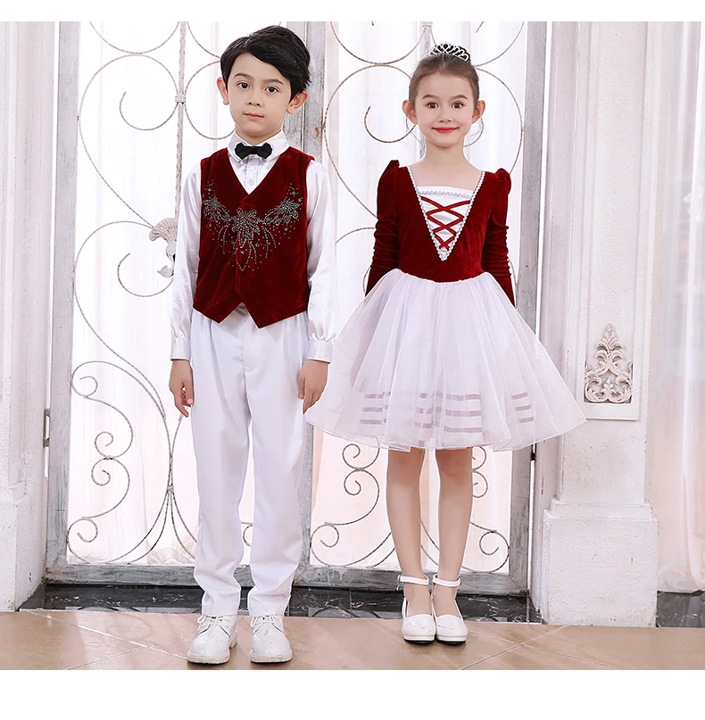 Songyuexia Детский костюм для танцев для выступлений для мальчиков и девочек