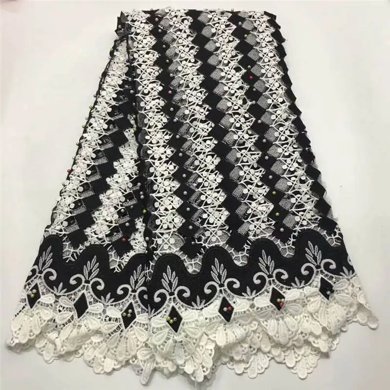 

ZQM!Latest Hot Tulle Embroidered Mesh Lace Fabric African Lace Fabric High Quality Guipure Lace 5 yards for Party ! J50601