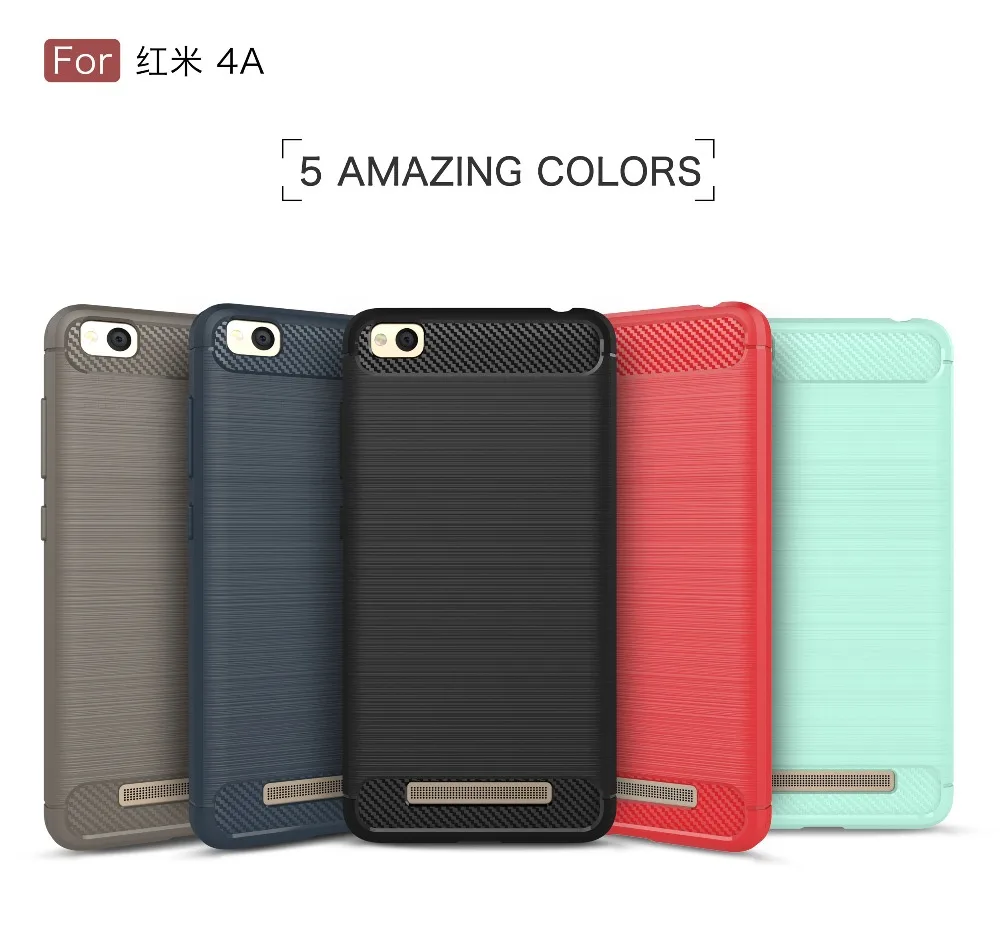 Ultra Slim Case Чехол для Xiaomi Redmi 4 углеродного волокна гель SoftTPU силиконовый чехол 4A 4X