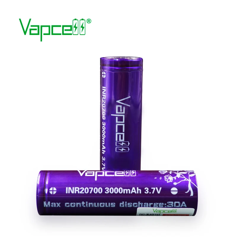 1 доллар купон Vapcell 20700 аккумулятор высокой энергии перезаряжаемый 3,7 V molicel 20700 3000 mah 30A литий-ионный аккумулятор