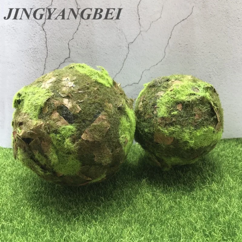 

Artificial green Moss ball tree bark Stones Grass Bryophytes Plant Pot Bonsai Home Garden Decoration DIY Potted