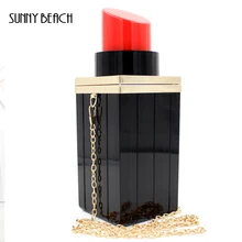 Женский винтажный Повседневный клатч, сексуальный рот, черные сумки для помады, маленькая цепочка, вечерняя сумочка, клатч, вечерние сумки, сумки