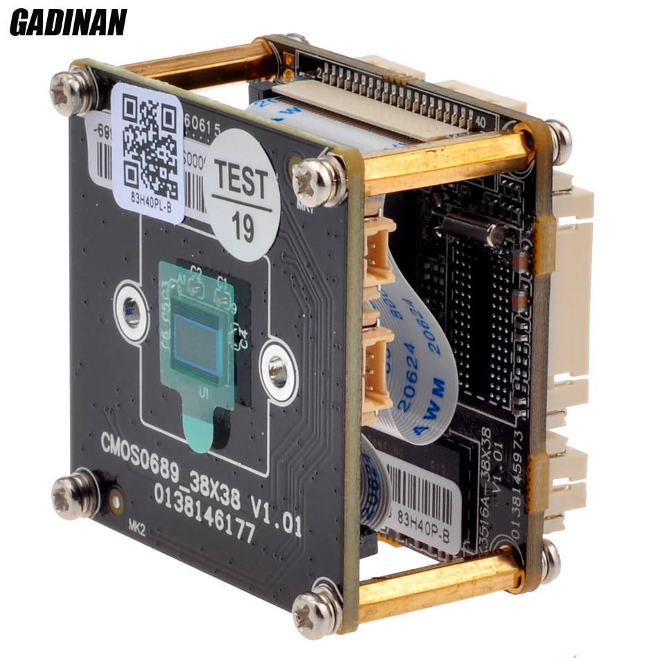 

GADINAN 4MP 25FPS H.265 IPC Module Board Hi3516D+1/3" OV4689 low illumination with IR-CUT and LAN Cable Support ONVIF CMS MYEYE