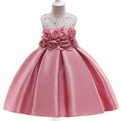 Вечернее платье высокого качества с розами для девочек, платье для первого причастия, детская одежда, детская праздничная одежда, костюм L5110