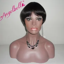 Angelbella Short Natural Hair Wigs Straight 6A Best Unprocessed Virgin Brazilian Human Hair Short Hair Wigs For Black Women