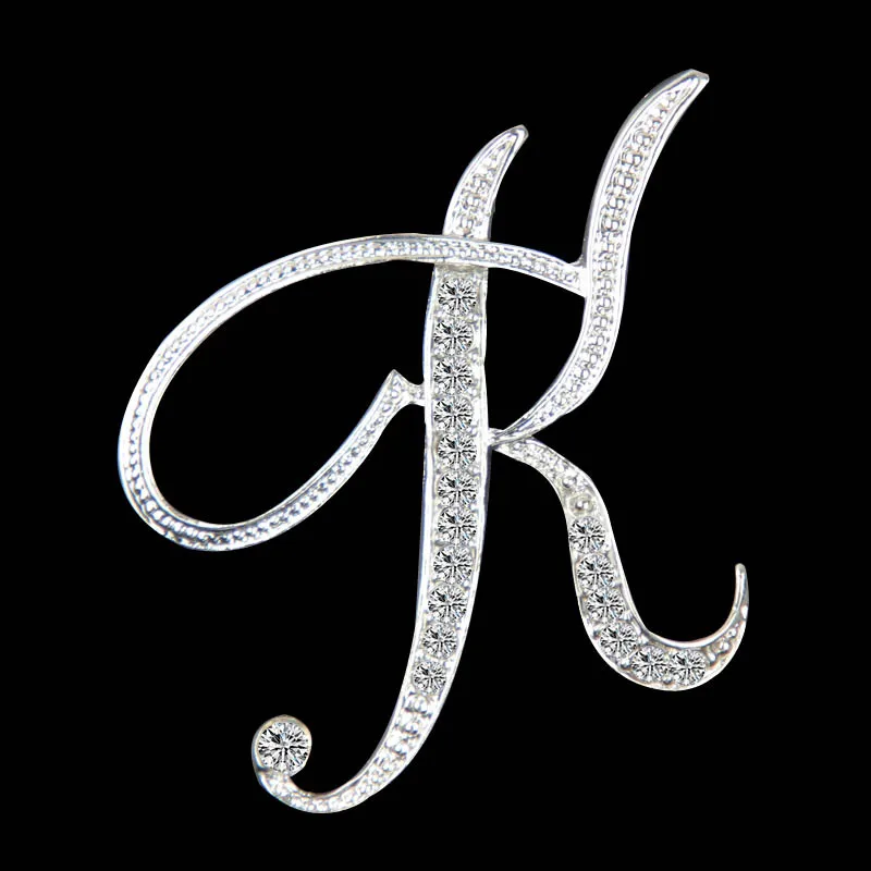 

Crystal Letter Brooch Pins English Letter Alphabetical Brooches Rhinestone Jewelry Gifts LL@17