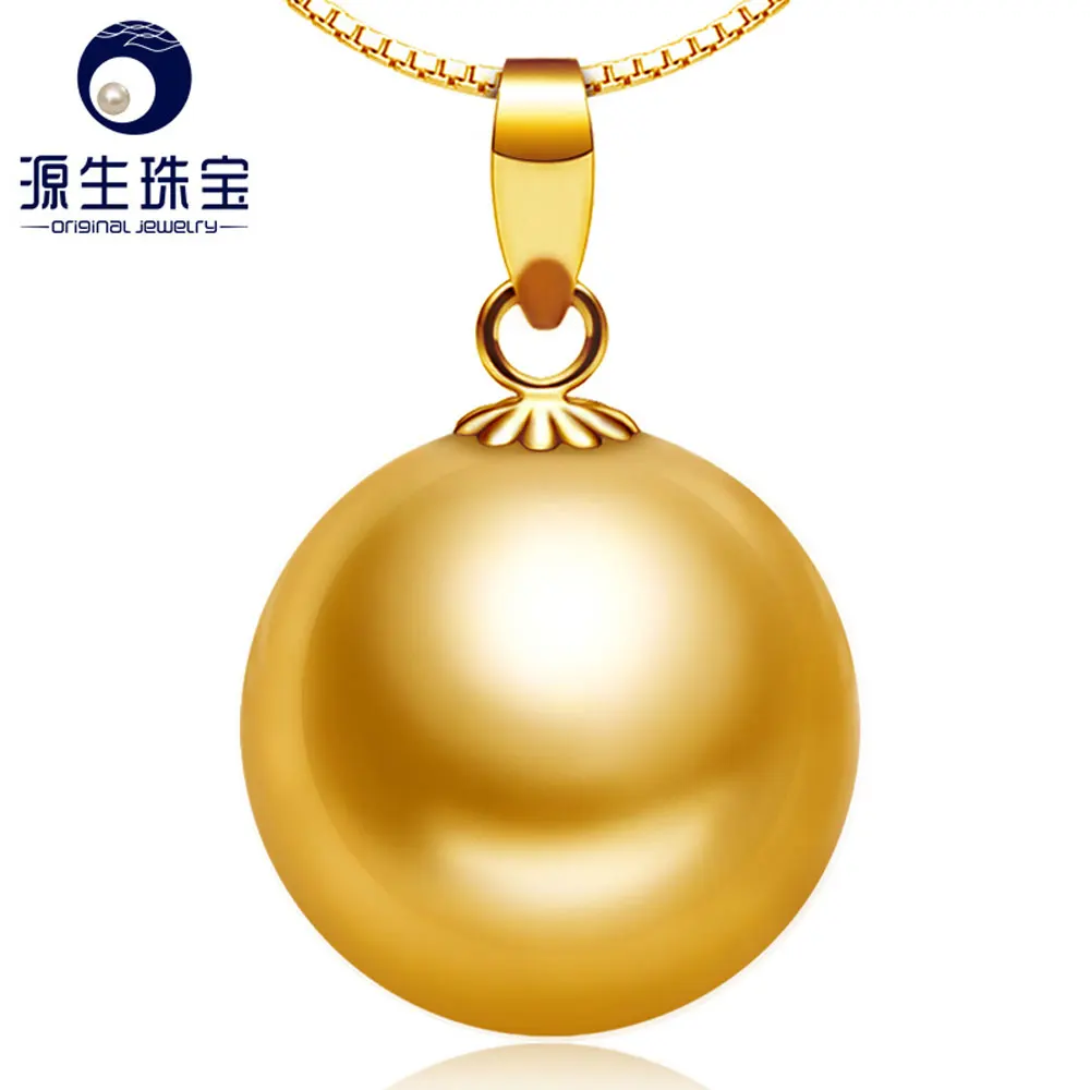 

[YS] 18k gold pearl pendant jewelry simple designs golden akoya 8.5-9mm pearl pendant