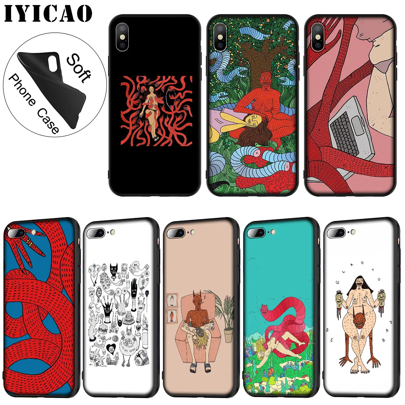 IYICAO polly nor funny Soft Silicone Phone Case for iPhone XR X XS Max
