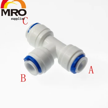 

OD Hose Tube Quick Connection Type T RO Water Connector Reverse Osmosis Aquarium System Plastic Tee Pipe Fittings ST003