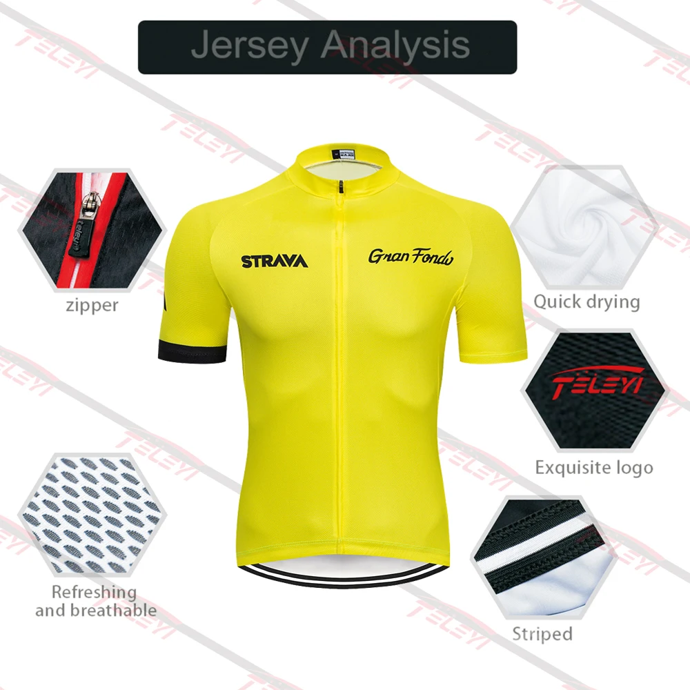 2021 STRAVA Pro Team summer cycling Jersey set Bicycle Clothing Breathable Men Short Sleeve shirt Bike bib shorts 20D Gel pad